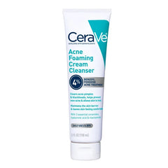 CeraVe Acne Foaming Cream Face Cleanser, Acne Treatment Face Wash - Fragrance-Free - 5oz: Paraben-Free, Noncomedogenic, Contains Hyaluronic Acid