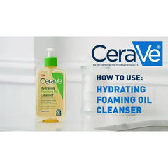 CeraVe Hydrating Foaming Cleansing Oil Face Wash with Squalane Oil, Triglyceride and Hyaluronic Acid For Dry to Very Dry Skin - 8 fl oz