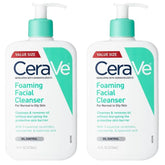 CeraVe 2 Pack/16 fl oz Each Foaming Face Wash with Hyaluronic Acid and Niacinamide for Oily Skin