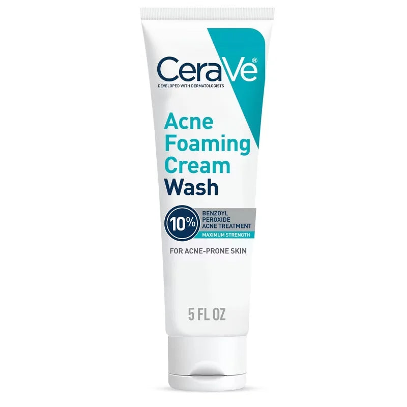 CeraVe Acne Control Foaming Face Cleanser 10% BPO - 5 fl oz: Paraben-Free, Noncomedogenic, With Niacinamide