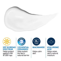 CeraVe Facial Moisturizing Lotion AM SPF50 - 3 fl oz: Paraben-Free, Noncomedogenic, Contains Ceramides, Face Cream