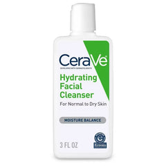 CeraVe Hydrating Face Wash with Hyaluronic Acid and Glycerin for Normal to Dry Skin - 3 fl oz: Paraben-Free, Noncomedogenic, Unscented