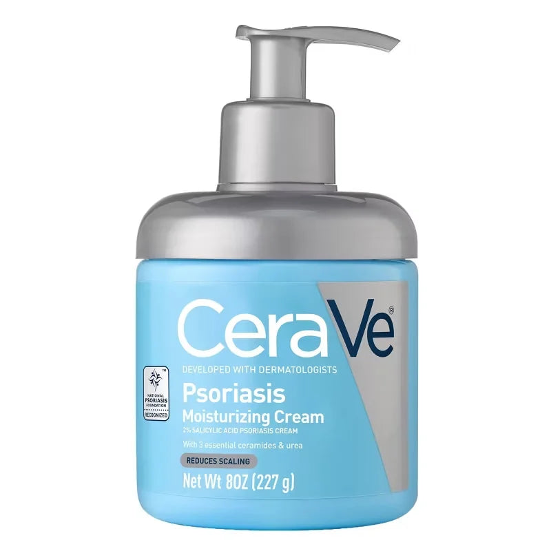 CeraVe Psoriasis Moisturizing Cream with Salicylic Acid Unscented - 8oz: For Sensitive, Mature, Dry Skin, Whole Body, Pump Bottle