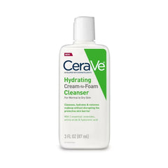 CeraVe Hydrating Cream-to-Foam Face Wash - 3 fl oz: Paraben-Free, Non-Toxic, Suitable for All Skin Types