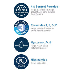 CeraVe Acne Foaming Cream Face Cleanser, Acne Treatment Face Wash - Fragrance-Free - 5oz: Paraben-Free, Noncomedogenic, Contains Hyaluronic Acid