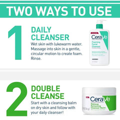CeraVe 2 Pack/16 fl oz Each Foaming Face Wash with Hyaluronic Acid and Niacinamide for Oily Skin