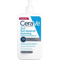 CeraVe Anti-Dandruff 2-in-1 Shampoo + Conditioner - 19 fl oz: No Fragrance Added, Hypoallergenic, Dye-Free, Daily Use