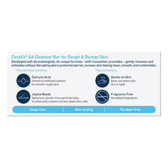 CeraVe SA Body Exfoliating Cleanser Bar for Rough & Bumpy Skin- 4.5oz: Contains Salicylic Acid, Contains Ceramides, Normal Skin